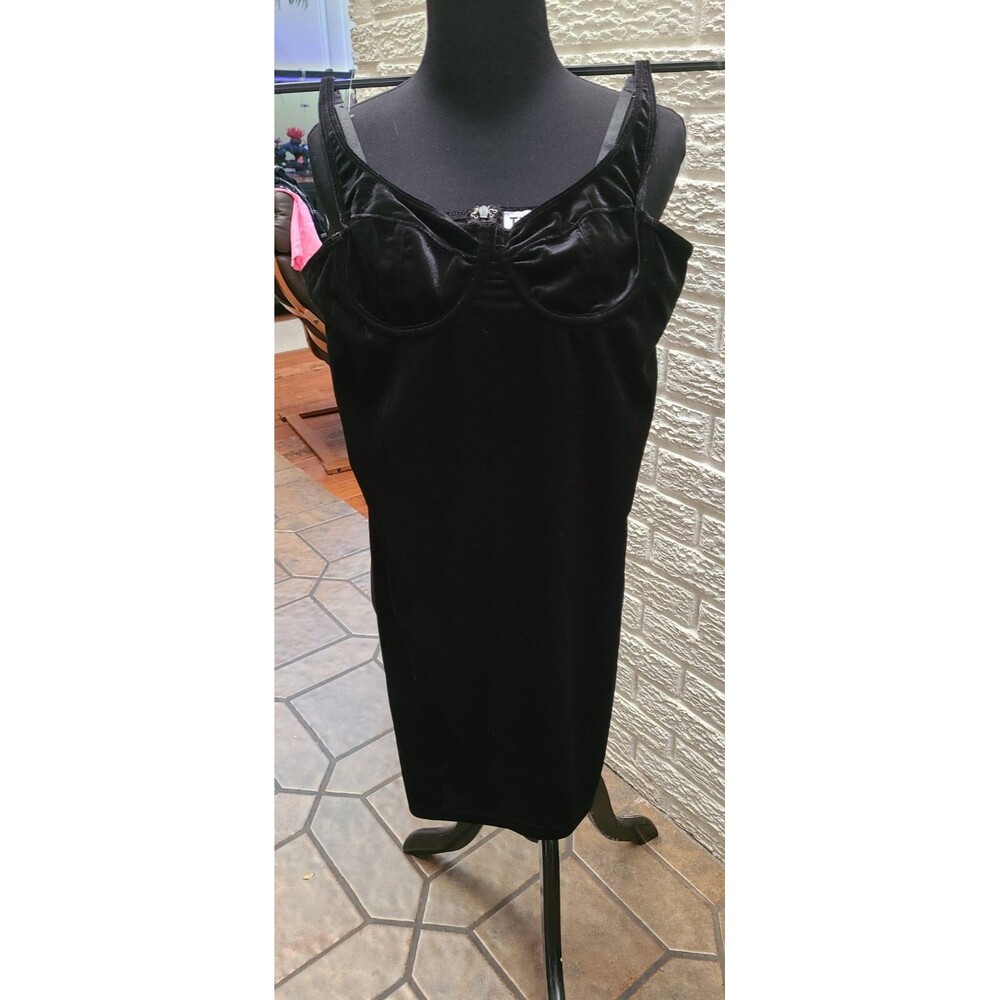 Tic Toc Bodycon Lingerie Sz L Black Mini Dress Strap Underwire Bra Top Velou EUC